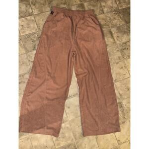 Yesno Women's Wide Leg Corduroy Trousers with Elastic Waist, size L